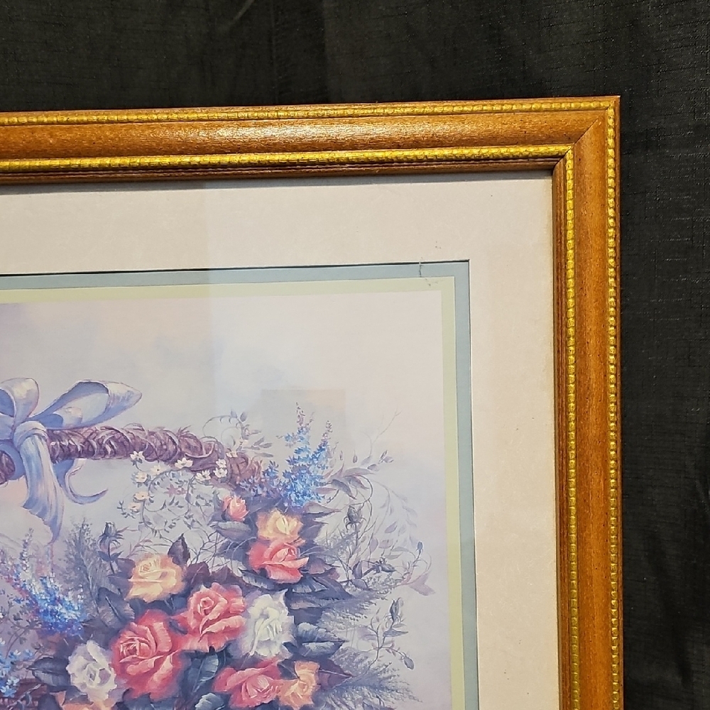 1994 Carl Valente " Roses In Wicker" - Picture 3 of 10